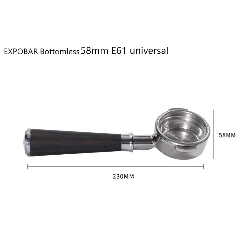 EXPOBAR – Machine à café E61, en bois massif, poignée sans fond, 58MM, universelle, en acajou: E61-A4