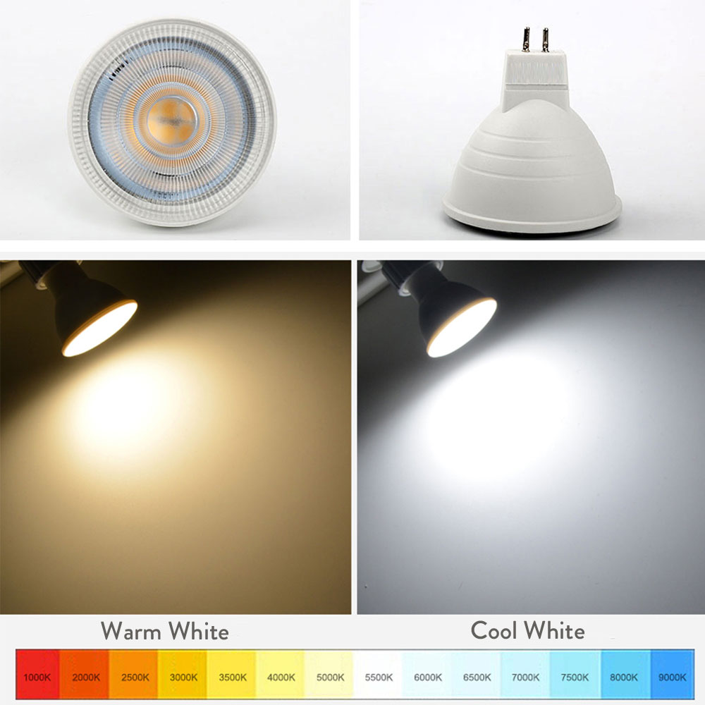 Foco LED regulable GU10, 7W, 220V, MR16, GU5.3, Chip COB, 30 focos de Ángulo de haz, bombilla led para lámpara de mesa descendente
