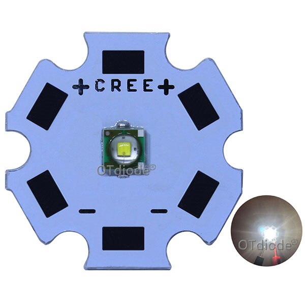 20pcs Cree XPC XP-C Q5 3535 SMD 1W LED Emitter Diode Neutral White Cool White Warm White with 20mm 16mm 12mm 8mm PCB: Cold White / on 10mm Aluminum PCB