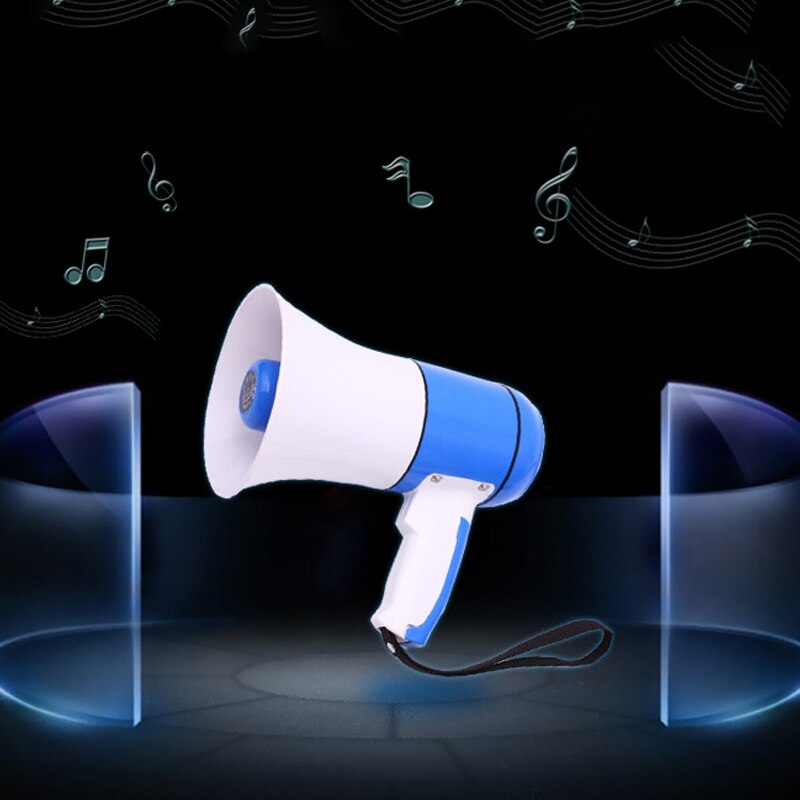 Megafon højeffektiv håndholdt megafon med musikalarmfunktion, high-definition-optagelse, lang standby