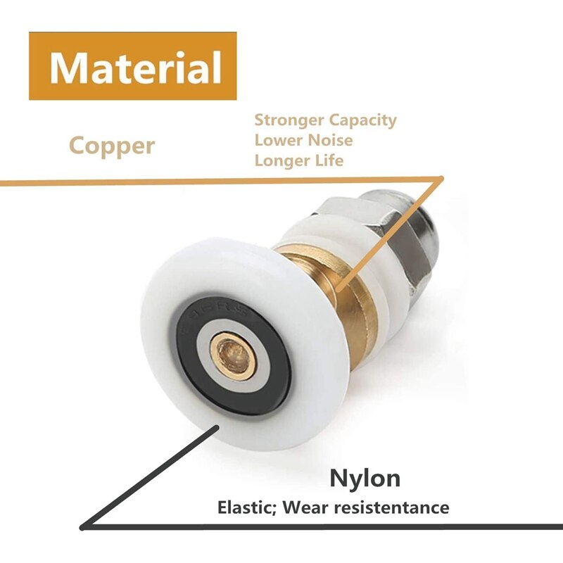 8 szt. Rolki drzwi prysznicowych robić szklanych drzwi przesuwnych koła pasowe bardzo ciche szklane drzwi prysznicowe