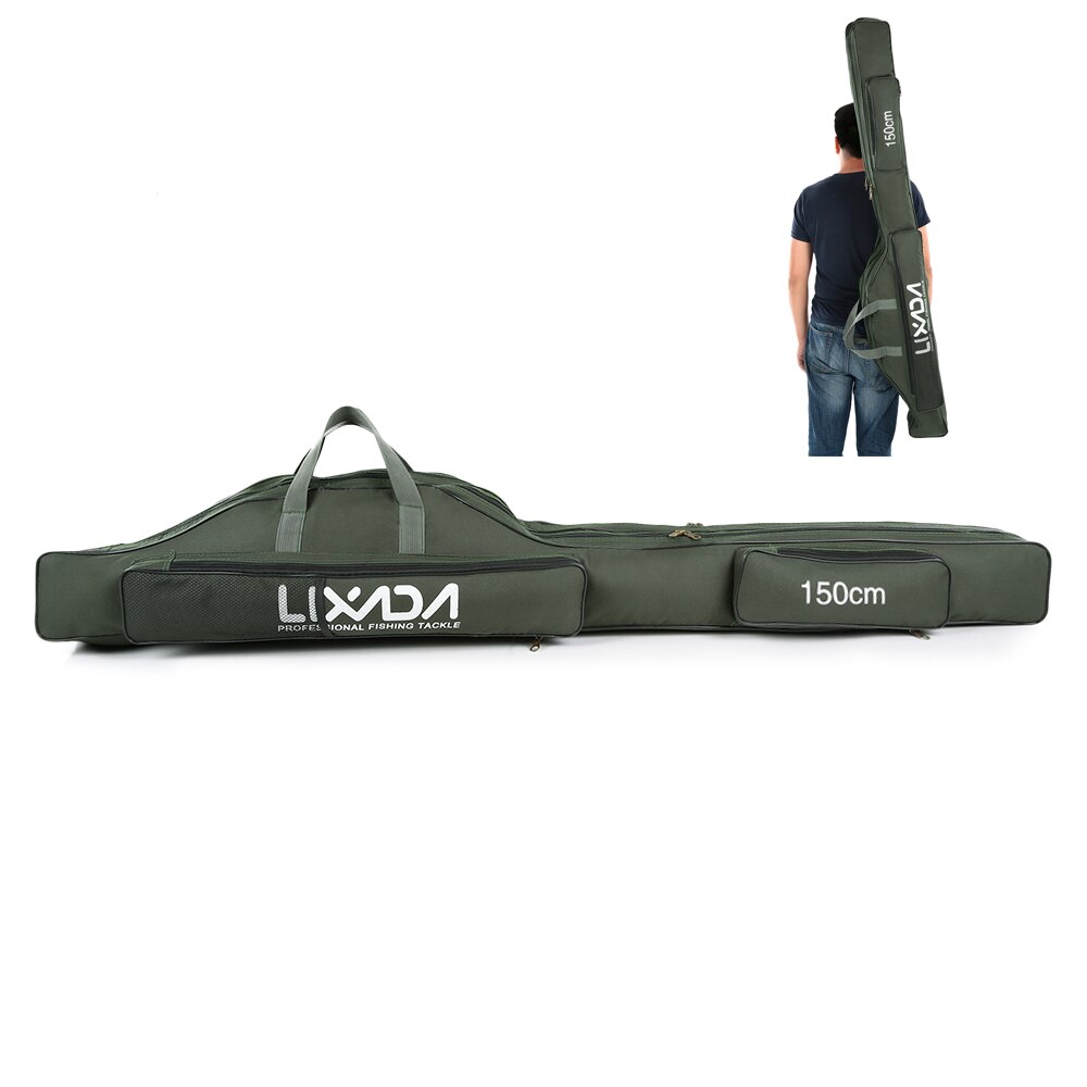 Lixada Sac de canne à pêche 3 couches canne pliante portable étui de