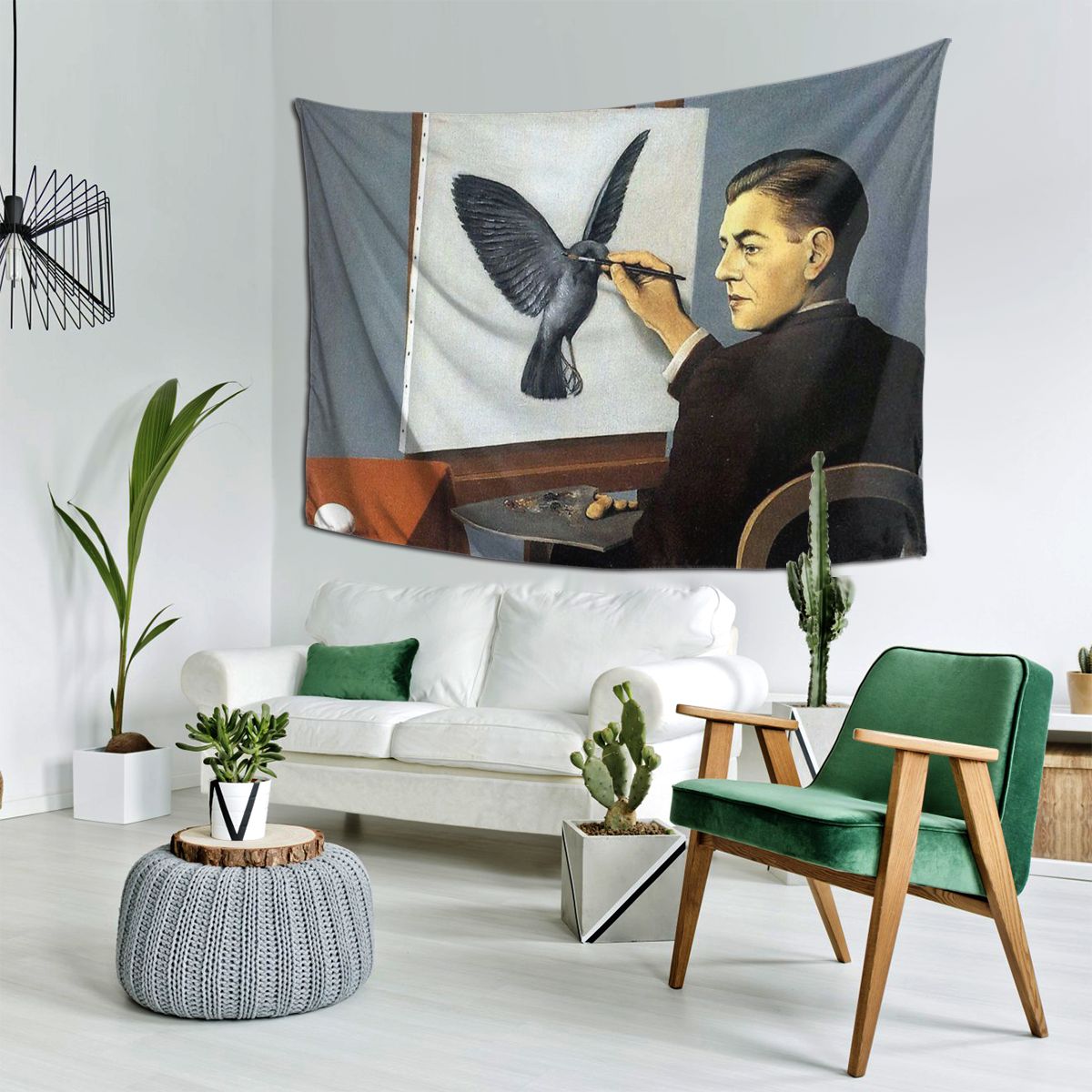 La chiaroveggenza Rene Magritte coperta da tappezzeria tenda da parete in poliestere decorazione per La casa