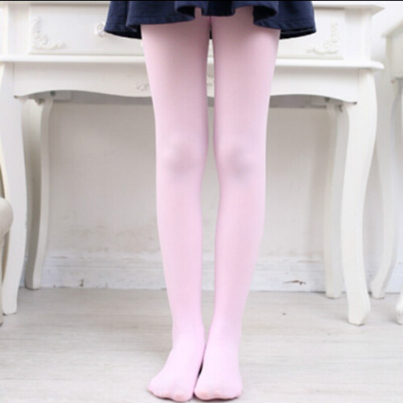 Children's Ballet Dance Tights Footed Seamless Kid Girls Pure Color Tights Stocking for Ballet Tights 4T 7T 10T