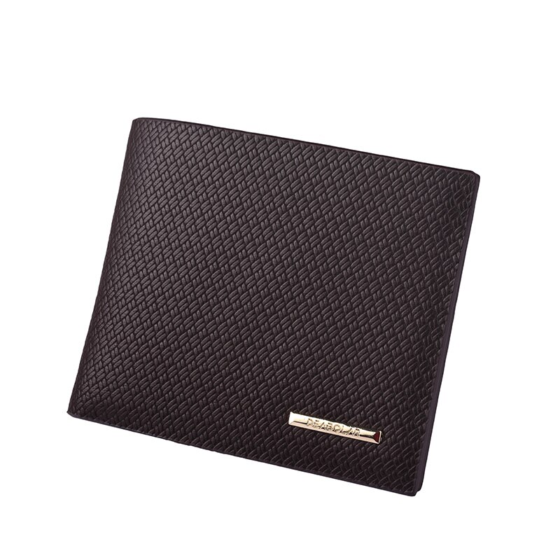 Portefeuille court pour hommes, style, portefeuille de personnalité en relief, double pli horizontal et vertical: JC801-1-DEEPCOFFEE