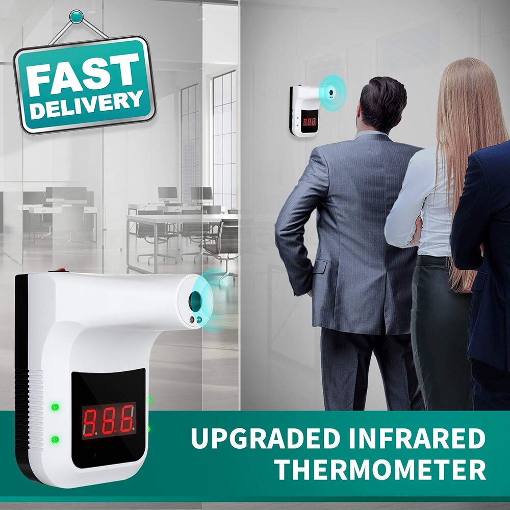 -Wall-Mounted K3 Digital Infrared Thermometer Non-Contact Forehead Body Thermometer LCD Display Office Metro Home Use: Default Title