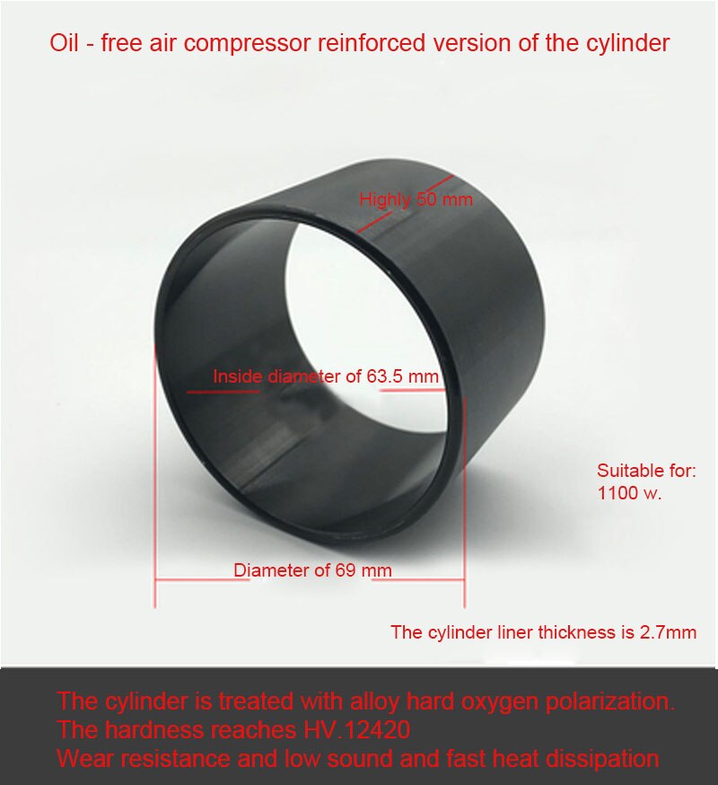3Pcs Olie-Gratis Machine Luchtpomp Zuigerveer Compressor Accessoires Cilinder Staal Mouw Rubber Kom Ring: K