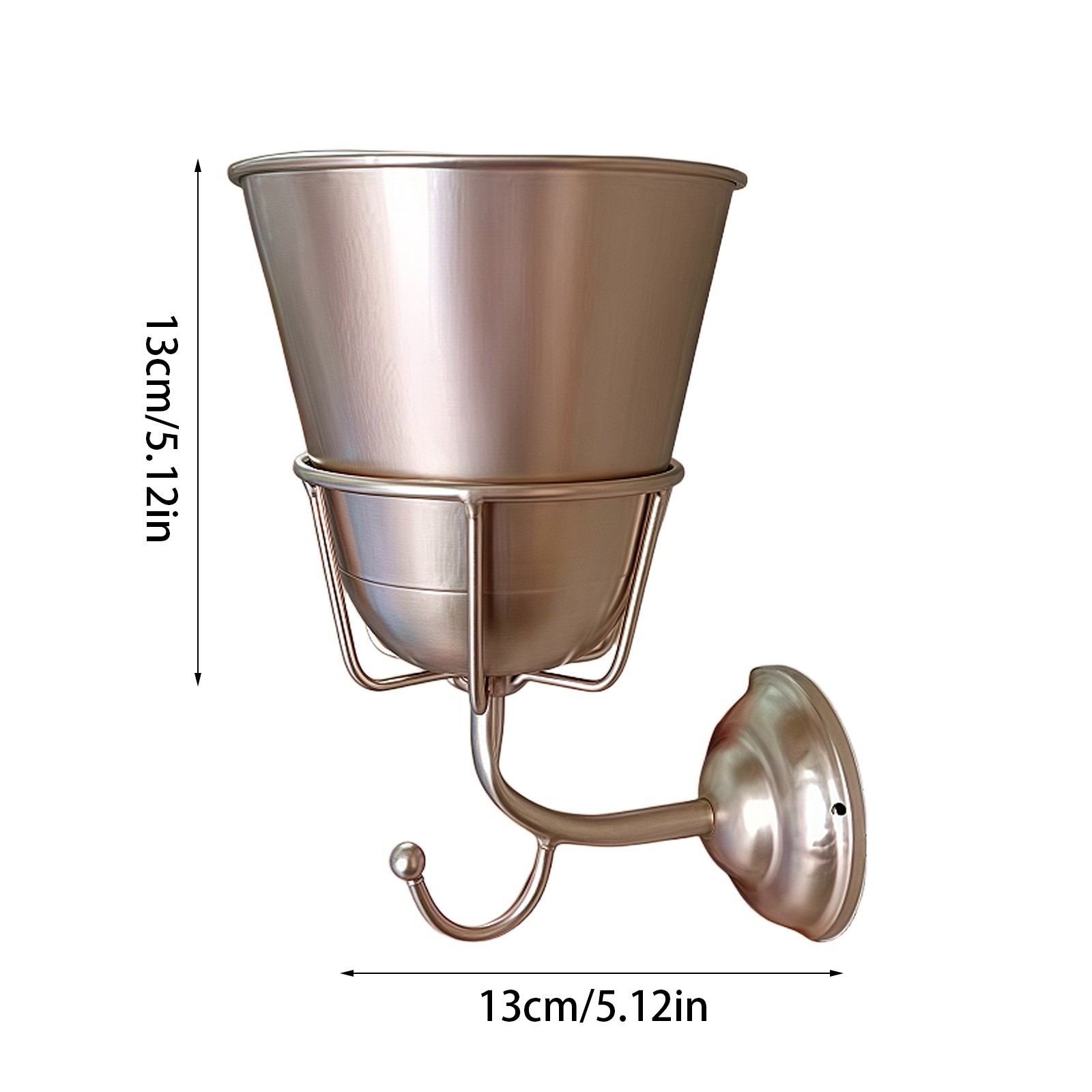 Metal Wall-mounted Hook Flower Pot Rack Stainless Steel Vintage Porch Balcony Wall Hanging Plant Holder Decoration