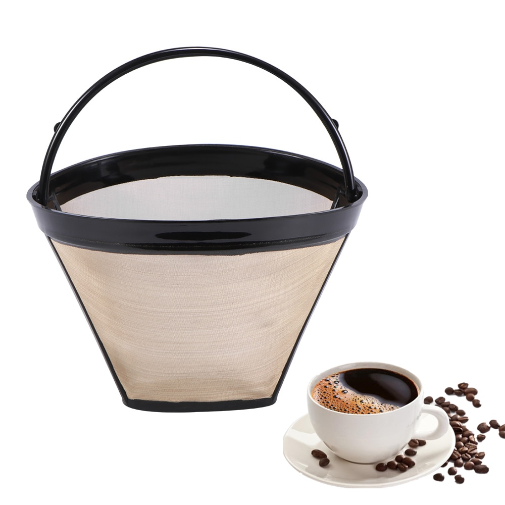 Återanvändbart kaffefilter permanent kaffebryggare filter med handtag café kök prylar kaffemaskin filter kaffe verktyg