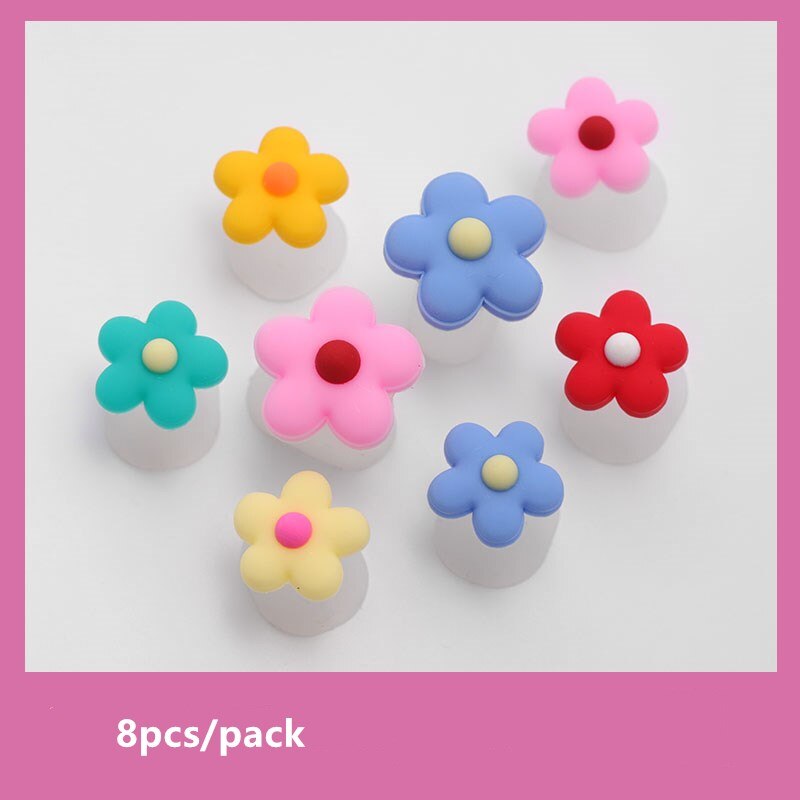 8Pcs Silicone Toe Separators Daisy Flower Charming Foot Divider Form Salon Manicure Pedicure Care Nail Art Tools: Light Green