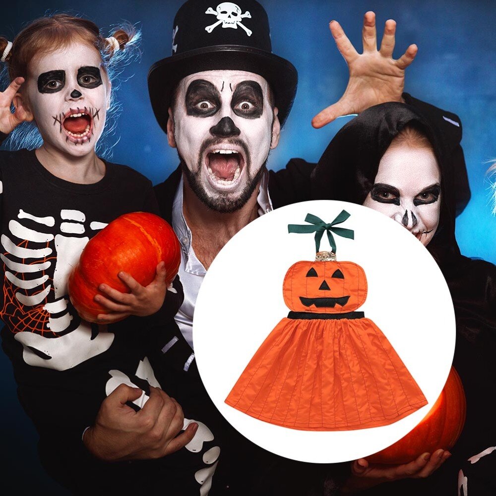 Halloween Pumpkin Children One-Piece Dress (Height 90cm): 39X22CM