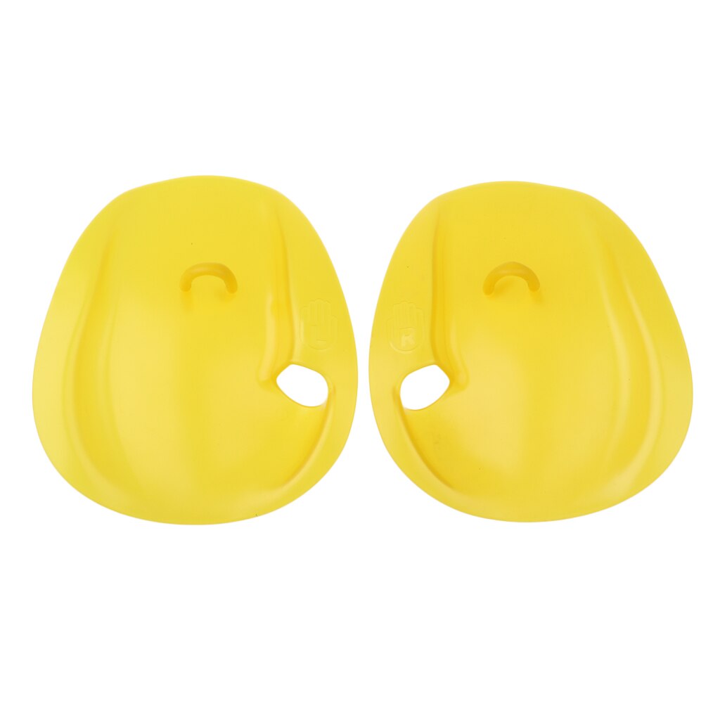 1 Pair Swimming Paddles with Hand Paddle Strap Hand Webbed Gloves Padel Flippers For Men Women Kids Learn Swim Gear: Yellow M 