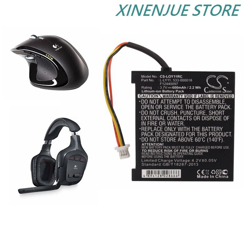 Souris et casque de jeu Logitech MX Revolution, batterie 3.7V/600mAh, pour G930,L-LY11,533-000018,F12440097, prix EXW