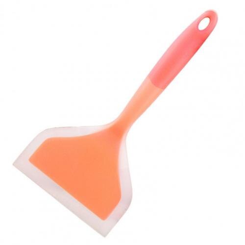 Silicone Spatula Lightweight Kitchen Accessory Silicone Beef Meat Egg Kitchen Wide Scraper Pizza Shovel Baking Spatula Tool: Orange