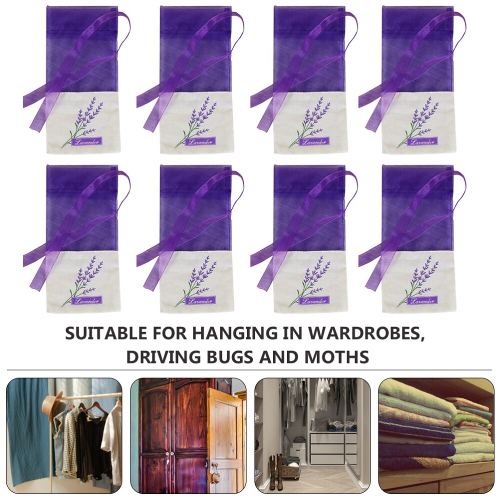 1 Set 12Pcs Lavender Sachet Fragrance Lavender Sachet Style Deep Purple)