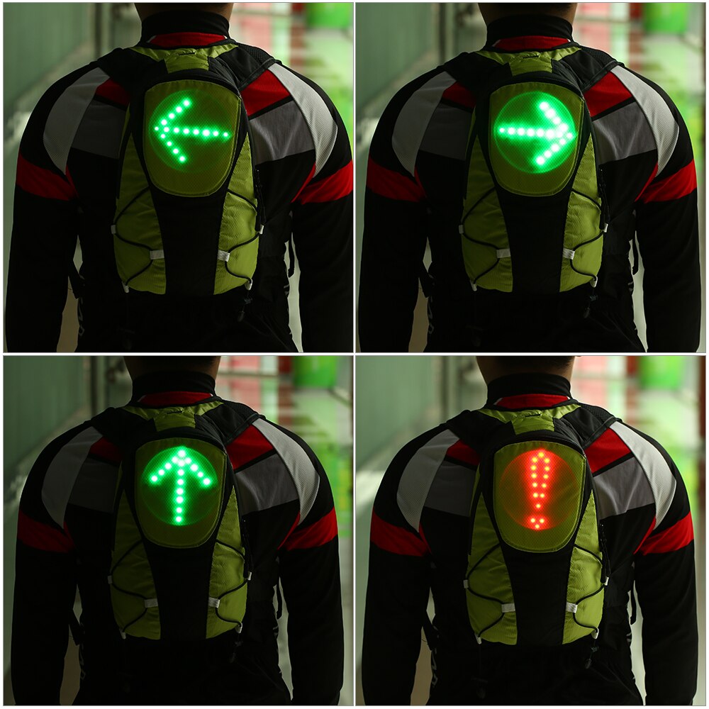 5L Lightweight USB Rechargeable Reflective Backpack with LED Signal Light Outdoor Sport Safety Bag Gear for Cycling Jogging