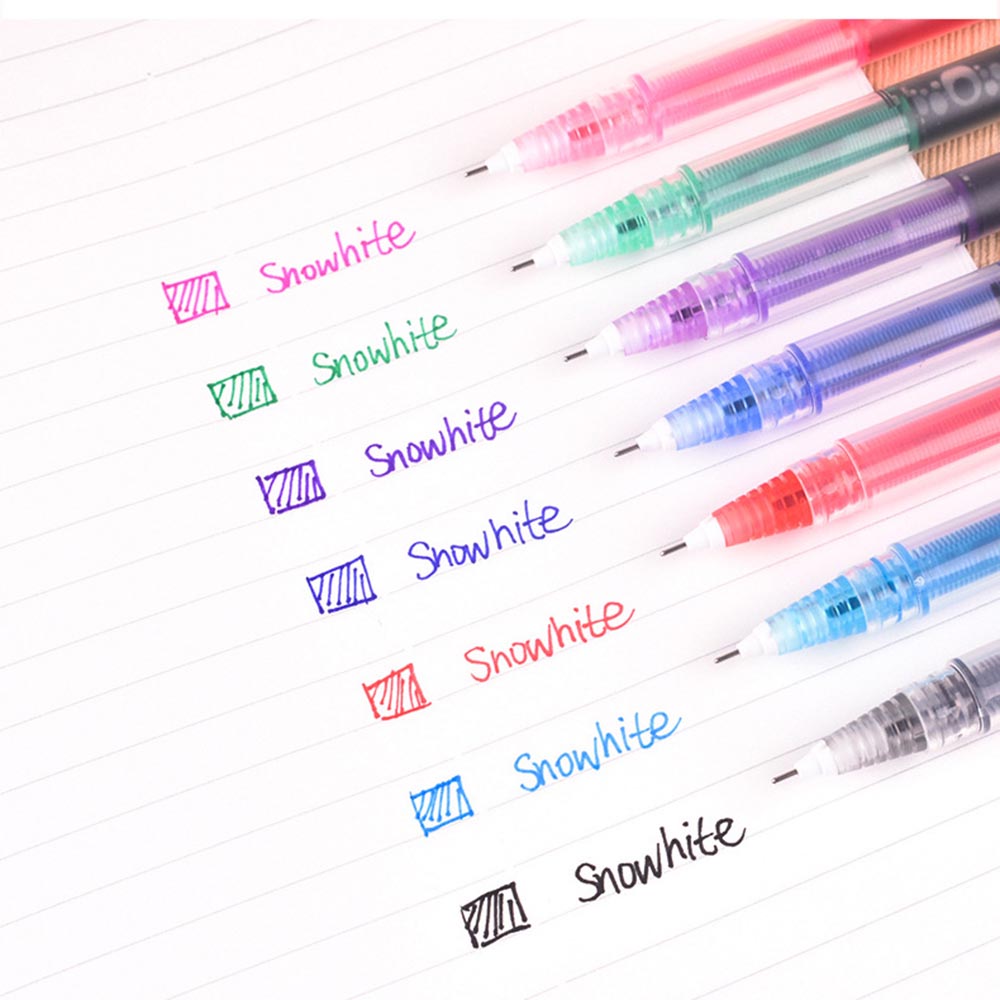 1 Pc Simple Style Straight Liquid Rollerball Pen 0.5mm Gel Pen Fluent 7 Color Writing Pilot High-grade Office Writing Stationery