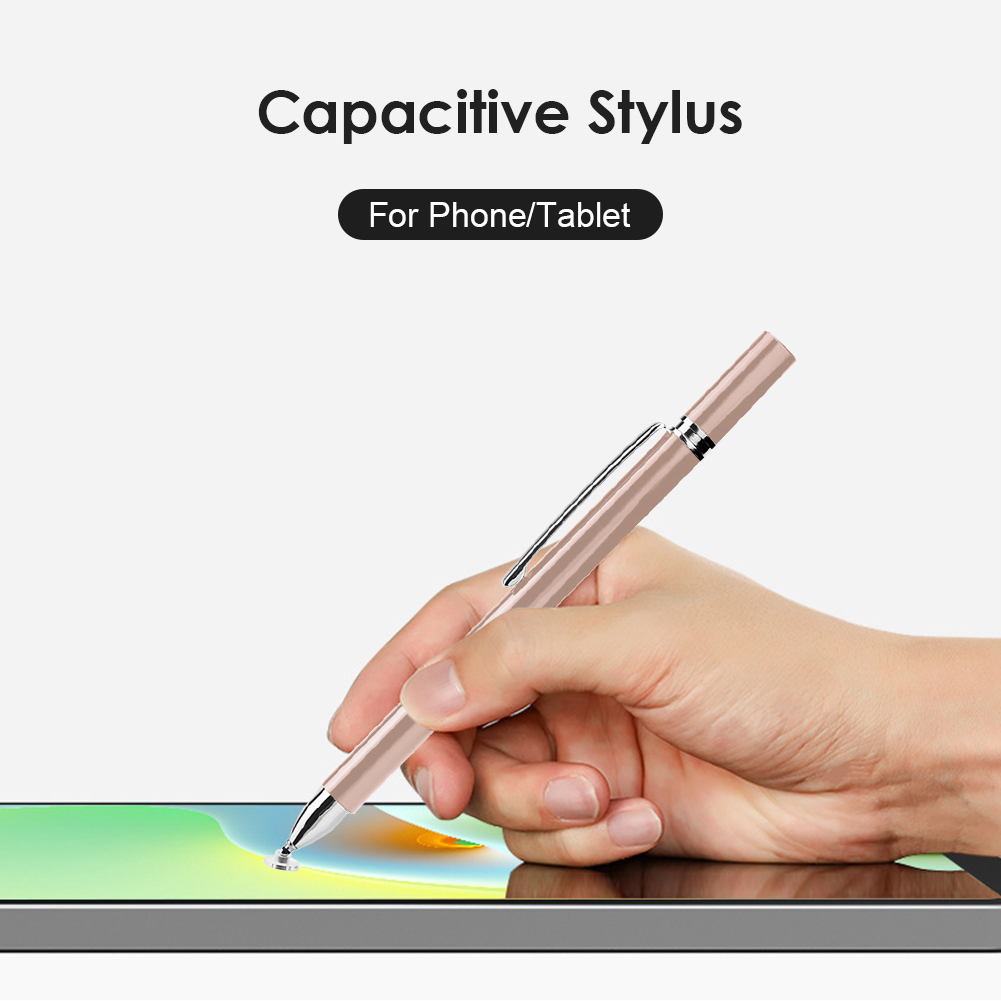 Disc Stylus Pen Touch Screen Disc Stylus Pen Capacitieve Touchscreen Stylus Zilver Magnetische Clip + Magnetische Cap