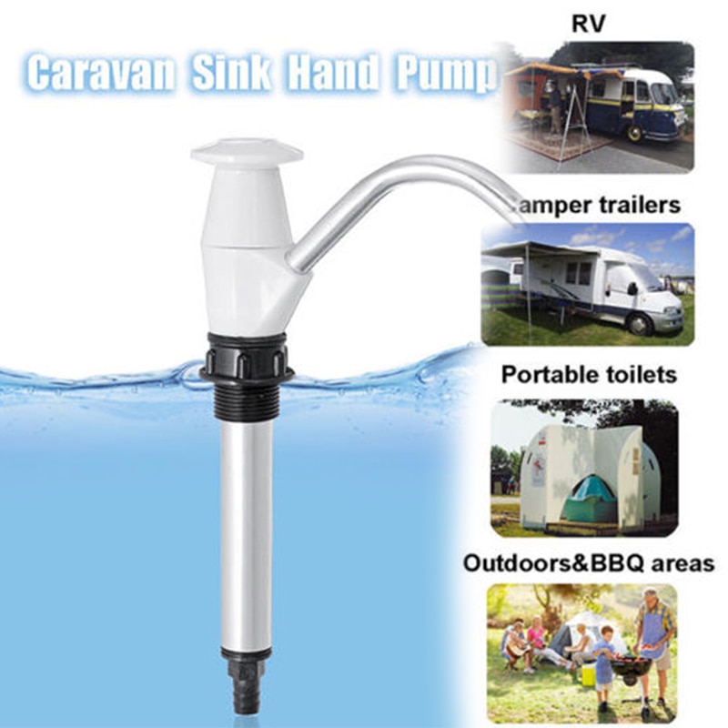 Witte Wastafel Water Handpomp Tap Camper Pompen Kraan Voor Caravan/Camping Trailer/Boten/Werk Voertuigen Stevige legering Materiaal