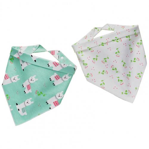 2 pçs bebê babadores padrão dos desenhos animados triângulo ajustável bandana babando babadores para crianças meninos meninas avental de alimentação bandana babadores: green