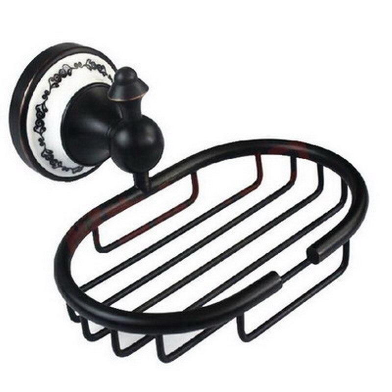 Noir huile frotté Bronze laiton mural salle de bain accessoires ensemble porte-serviettes savon porte-Robe crochet porte-papier hygiénique aset013: Soap Dish(1)