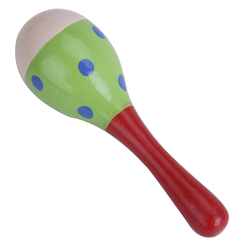 Wooden Maracas Oval Percussion Musical Instrument Educational Toy for