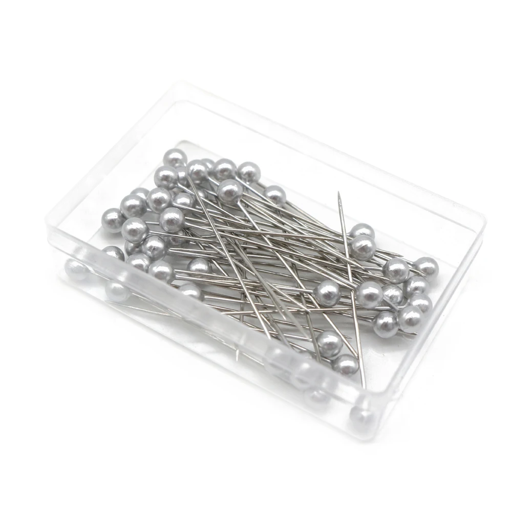 100Pcs/Box Colorful Round Pearl Head Needles Stitch Straight Push Sewing Pins Dressmaking DIY Accessories Positioning Tools: Lavender