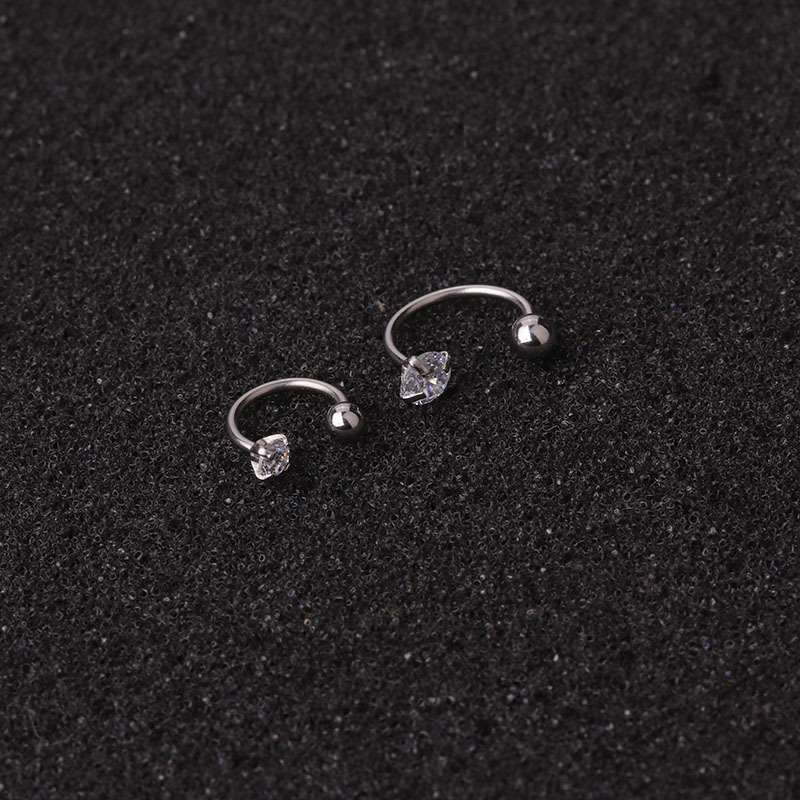 Arete de acero inoxidable con forma de hélice para la nariz, pendiente de 20G, 6-10mm, para Piercing de oreja, para el lóbulo, Tragus, cartílago, 2 unidades: Negro / COLOR ORO ROSADO