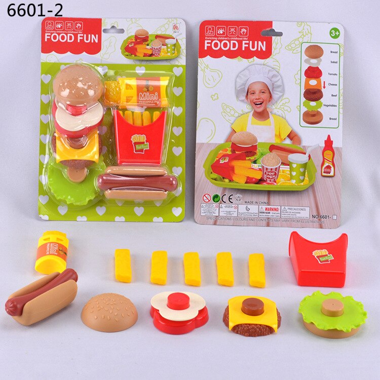 Cross Grens Bedoeld Voor Kinderen Speelhuis Hamburgers Model Set Snack Cognitieve Keuken Model Voedsel Speelgoed