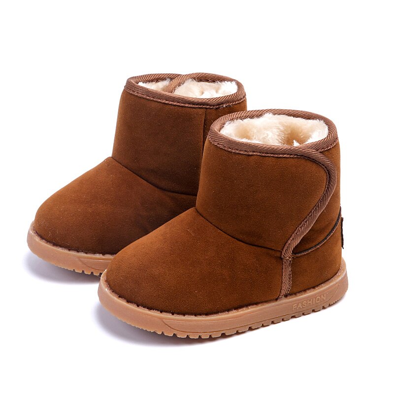 Winter kind sneeuwlaarzen schoenen warme baby meisjes jongens sneeuwlaarzen schoenen flock pluche jongens enkellaarsjes baby kinderschoenen: 888 bruin / 8