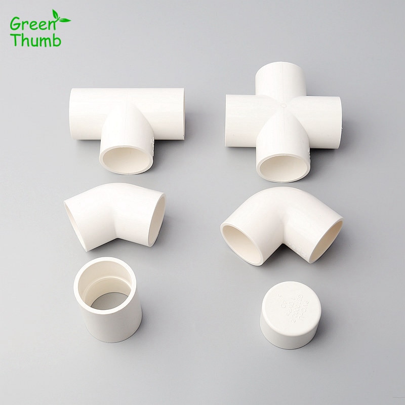 1pc Inner Diameter 40mm PVC Water End Cap/Straight Connector 3/4 Ways Connector 45/90 Degree Elbow Equal Connector Pipe Fittings