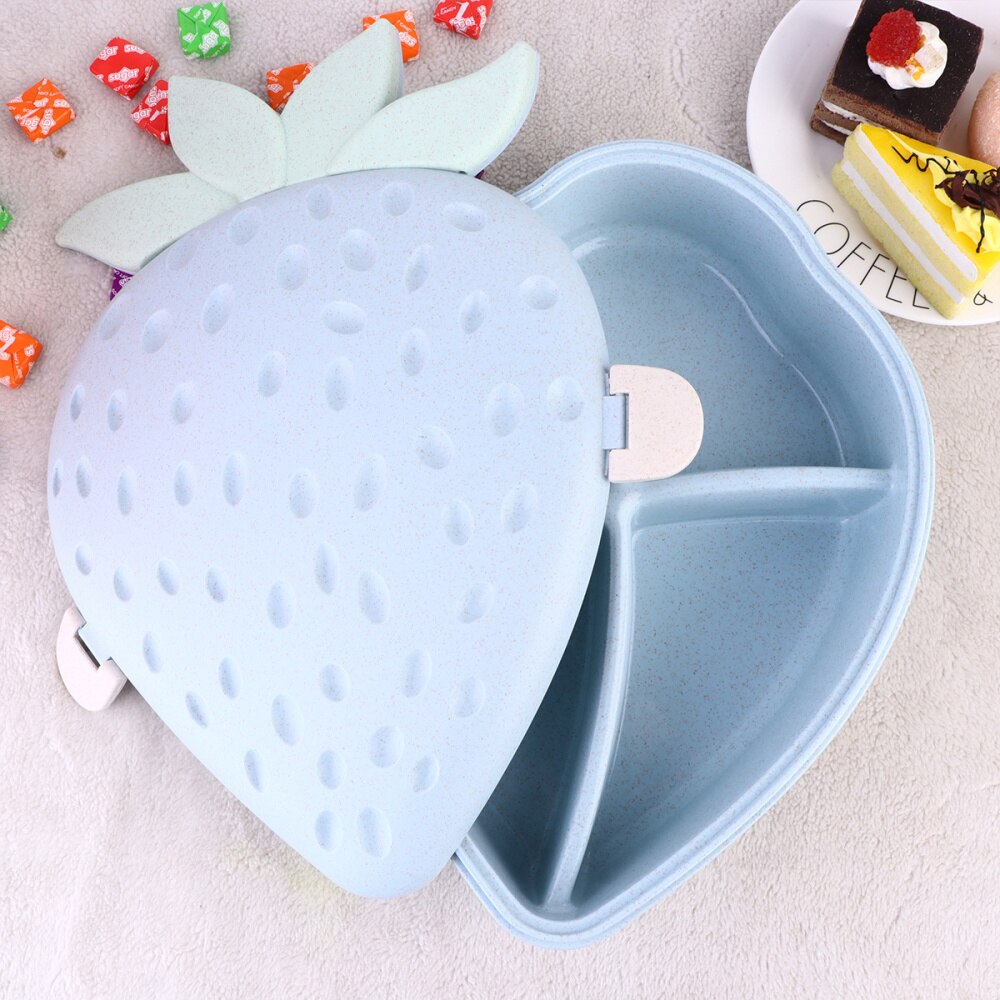 Tarwe Stro Fruit Verdeeld Plaat Aardbei Gedroogd Fruit Snack Tray Noten Snoep Opbergdoos Met Deksel)