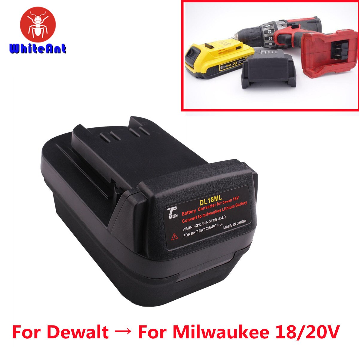 DL18ML Battery Adapter For DeWalt 18V 20V Max Li-Ion Battery Adapter Convert to M18 18V For Milwaukee Power Tool Convertor
