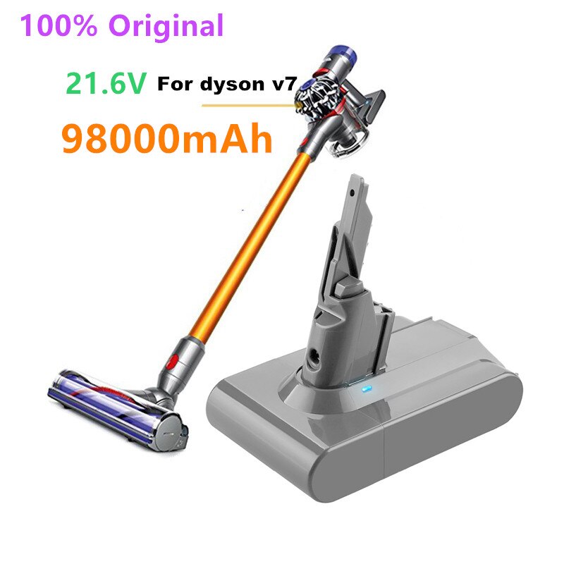 100%  dyson  v7 batterie 21,6 v 98000 mah li-lon akku für dyson  v7 batterie tier pro staubsauger ersatz: 98000 mah