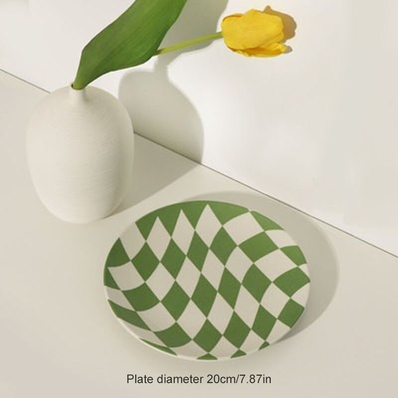 Nordic home decoration simple bamboo fiber plate degradable plate fruit plate dessert plate cold plate