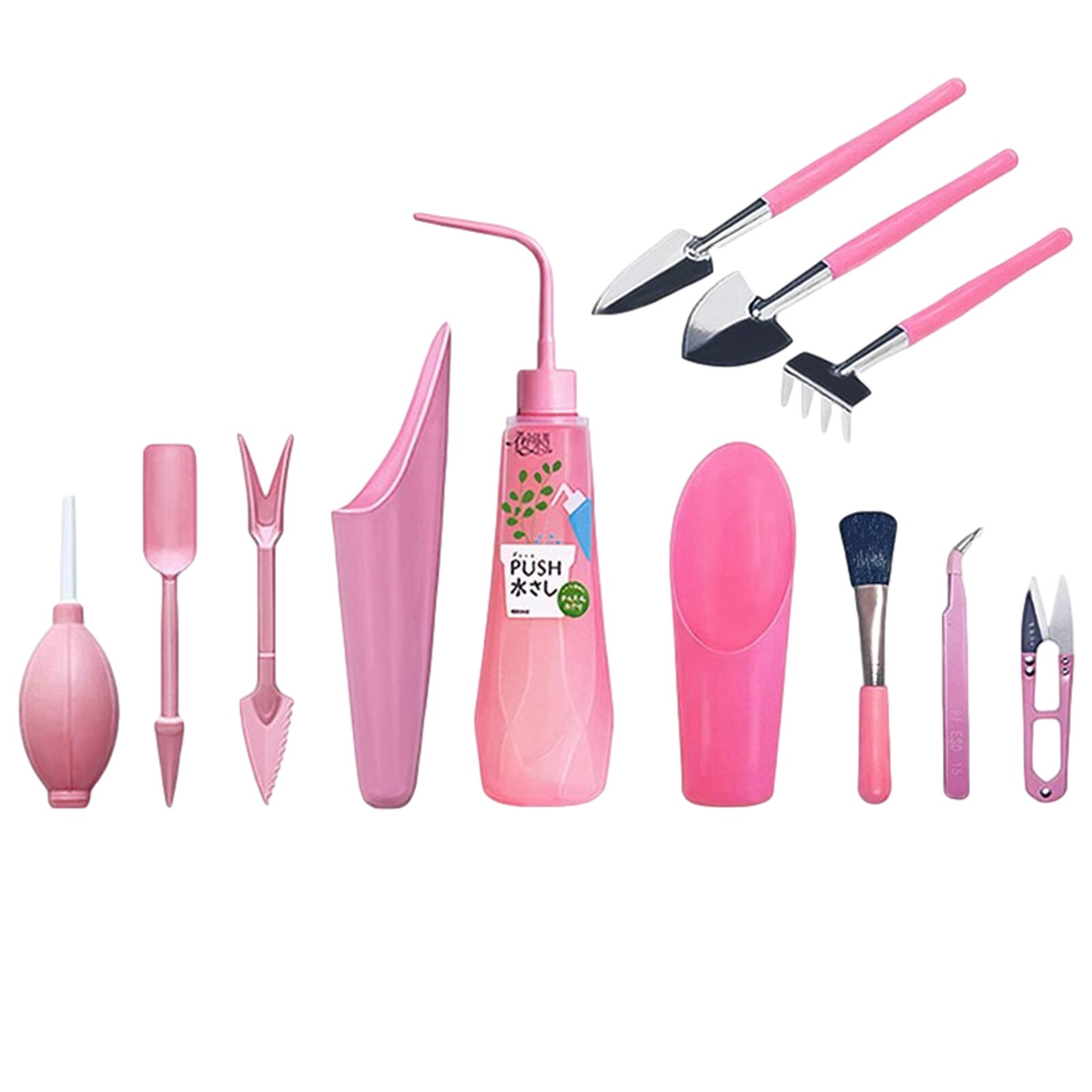 1Set Garden Planter Kit DIY Succulent Planting Tool Transplant Seedling Bonsai Filling Bucket Shovel Nursery Drilling Device: Pink