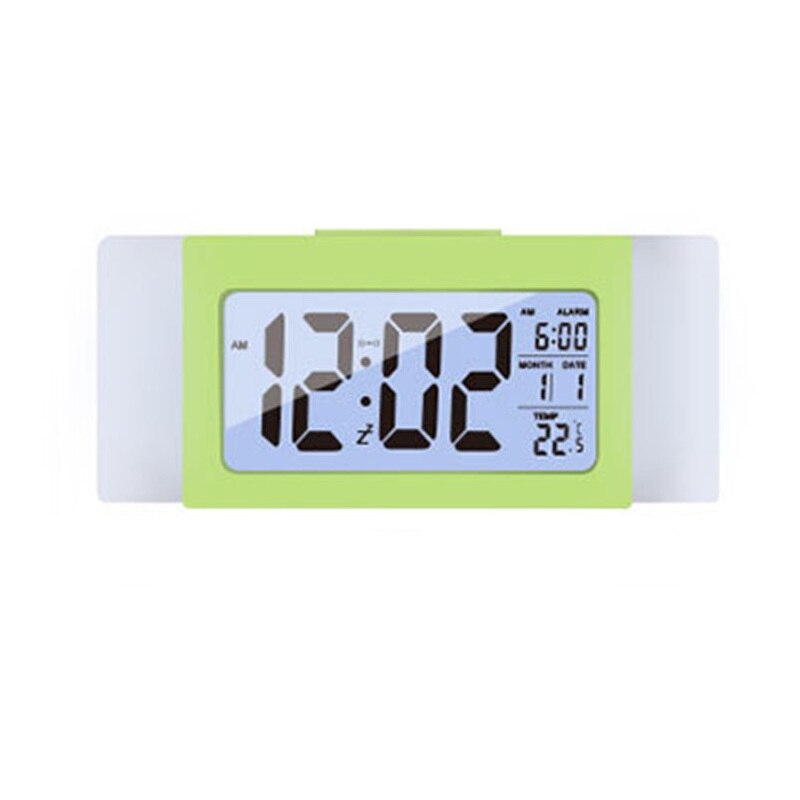 ledet digital vekkerklokke elektronisk klokke smart stum lysende bakgrunnsbelysning vise temperatur kalender slumre kontor