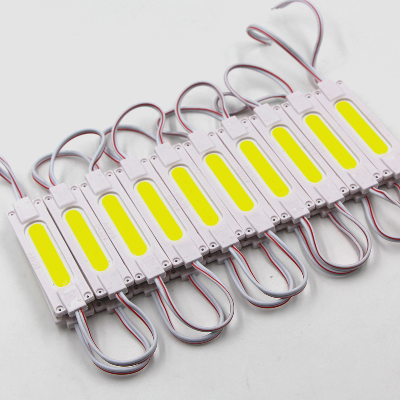 10Pcs Dc 12V 2W Cob Led Module Kanaal Brief Hoge Helderheid Reclame Lamp Led Teken Backlights Waterdicht modules Wit Rood