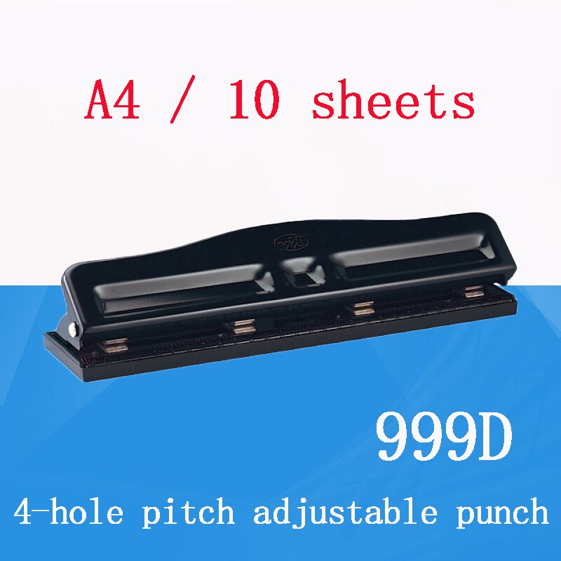 999d 4-hole Adjustable Desktop Punching Machine Can Hold 10 (80g) Paper Diary Storage Box Paper Office Supplies Manual Puncher