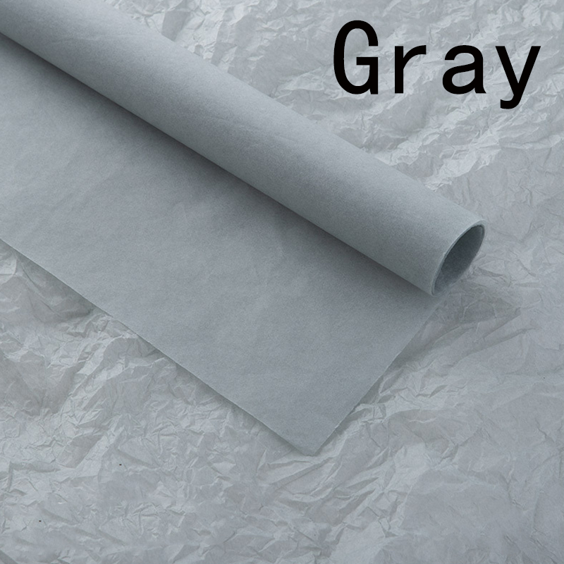 10 pçs 50*66cm papel de tecido buquê de flores papel de embrulho para florista festa de aniversário de casamento presente embalagem decoração diy artesanato papel: CINZA-ESCURO