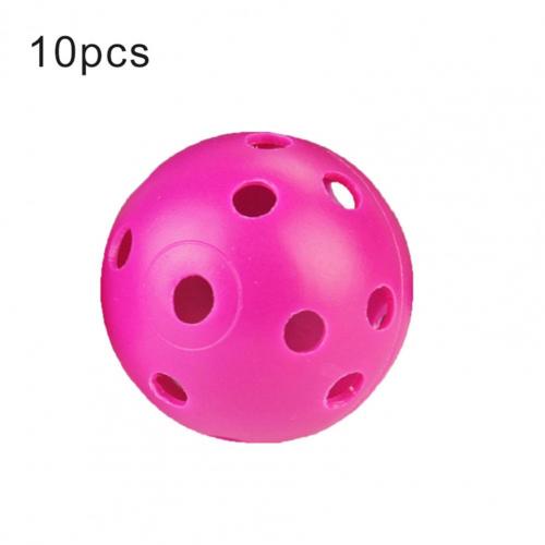 Golf practice 10pcs 41mm Practical golf practice ball hollow structure PE indoor and outdoor training golf light ball ゴルフボール: Rose Red