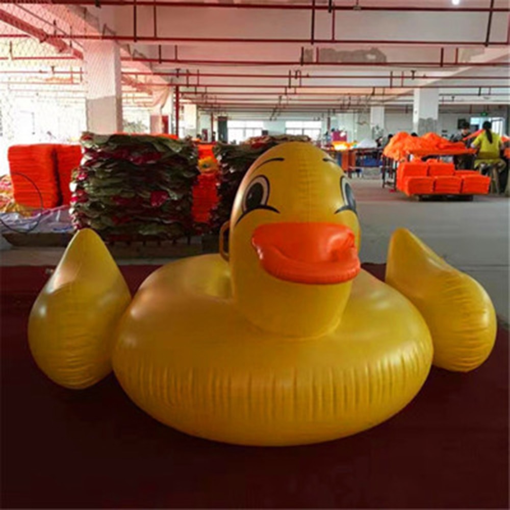 275*140CM Giant Inflatable Big yellow duck Pool Float Ride-On Swimming Ring Water Mattress Circle Cool Party Toys