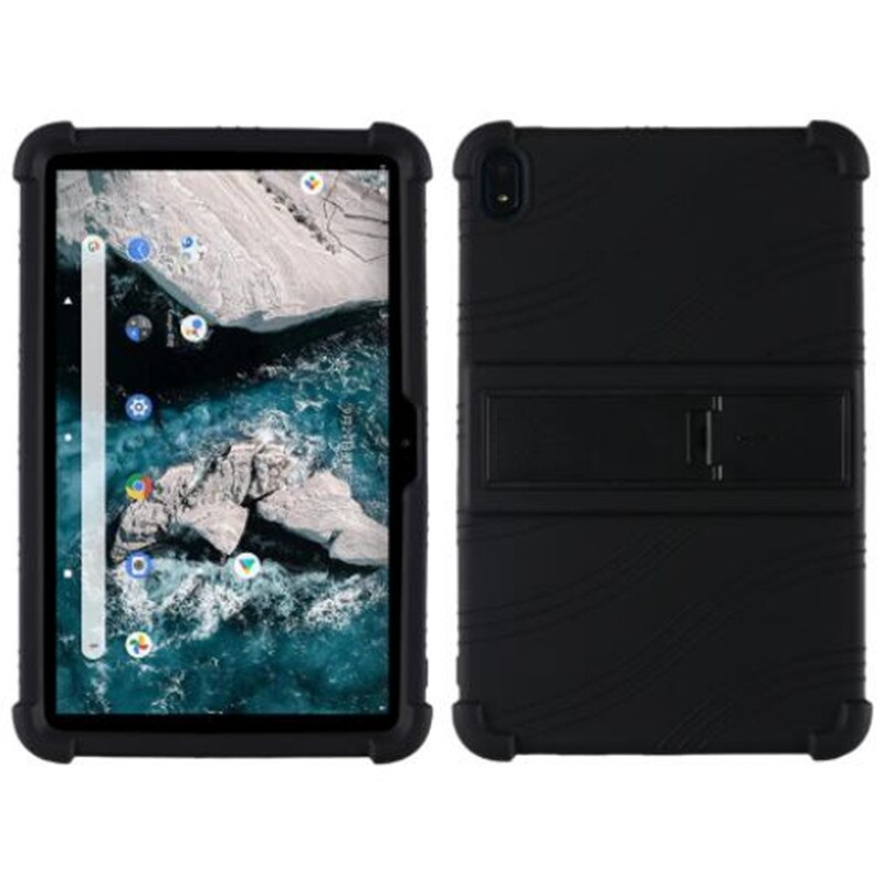 Til nokia  t20 10.36 android nokia  t20 ta-1392 blødt silikone cover stand cover bagpå beskyttende tablet cover beskytte skal: Sort sag