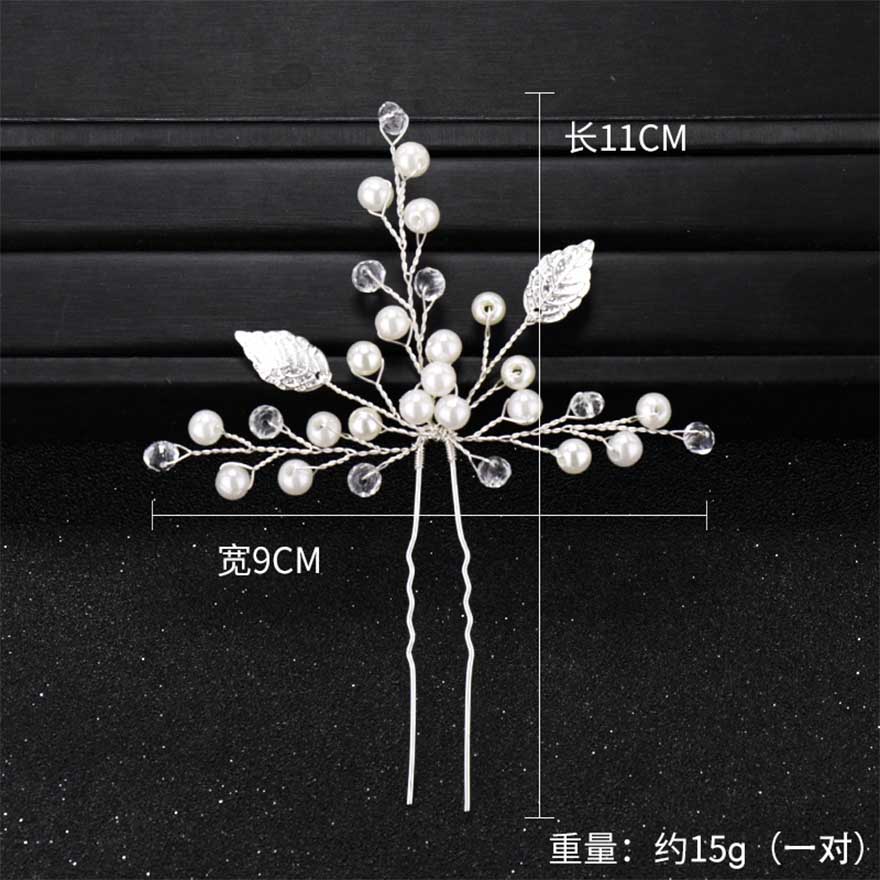 Molanas de perlas de cristal para novia, horquillas para el cabello, accesorios para el cabello, temperamento, taladro de agua, tocado hecho a mano de aleación para boda