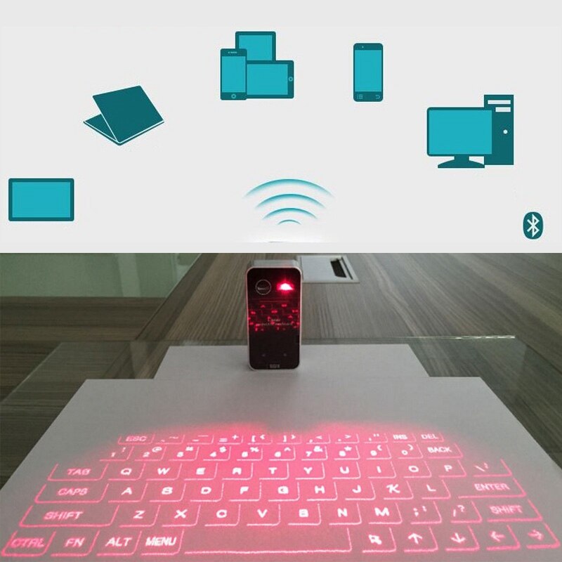 F1 Projection Keyboard Portable Virtual Keyboard Bluetooth Wireless Keyboard D Multi-System Compatibility