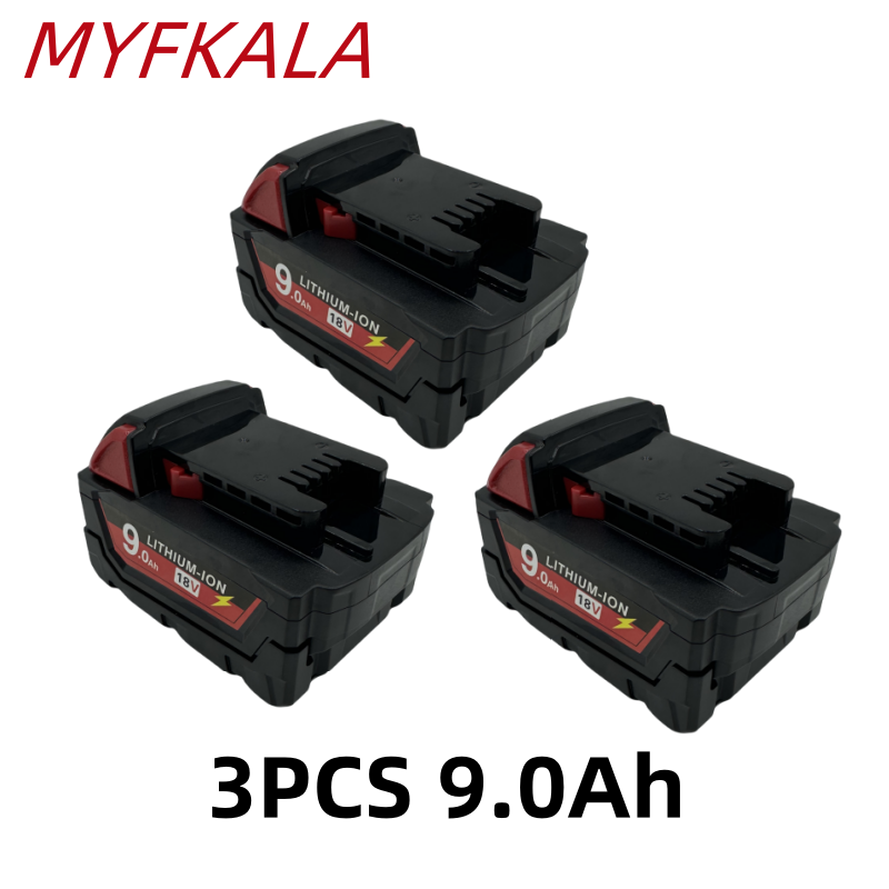 Akumulator do elektronarzędzi Milwaukee M18, ładowarka, Milwaukee 18V, BR, XC, 18V, 9000mAh M18B5, 48-11-1860, wbudowany akumulator 18650