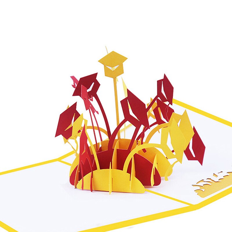 gold class of 2022 Graduation hat Card Pop Up 3D Greeting Cards Handmade