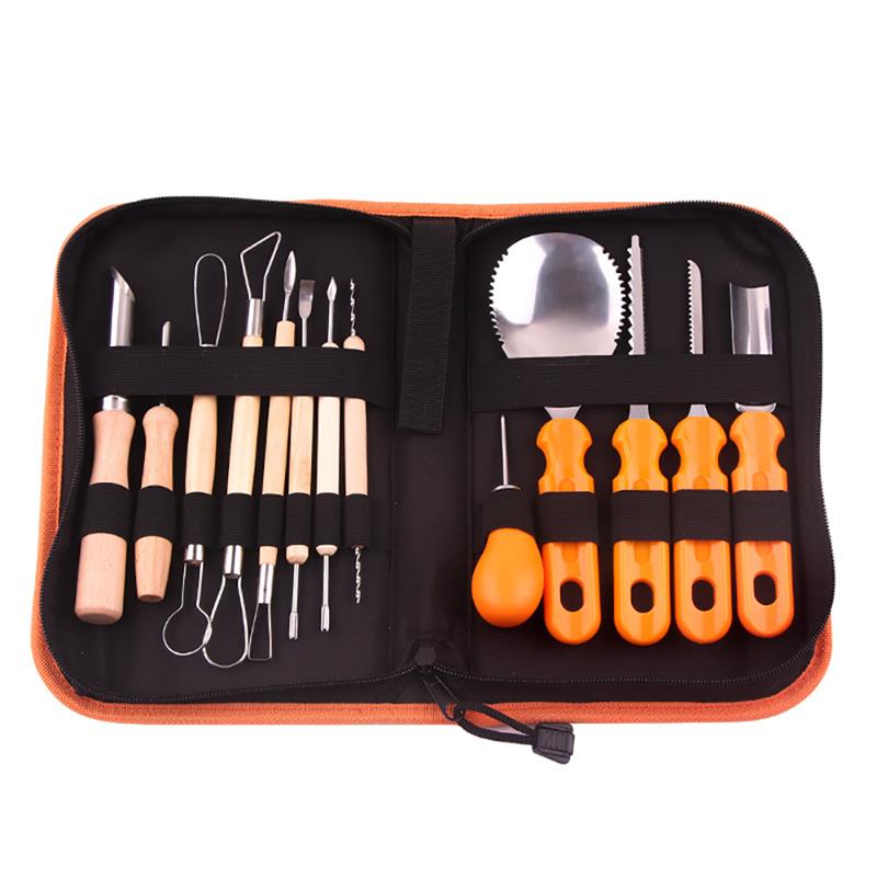 Recién 5/14 Uds de Kit de herramientas para tallar fácilmente tallar esculpir herramientas para Halloween suministros de Halloween calabaza de herramientas de tallado: 14pcs