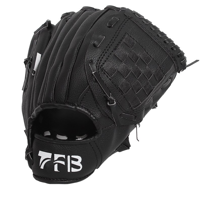 Guantes De béisbol De bateo para hombre, manopla De mano derecha, De cuero, equipo De béisbol, ropa deportiva, BJ50ST: Black / 9.5 inches