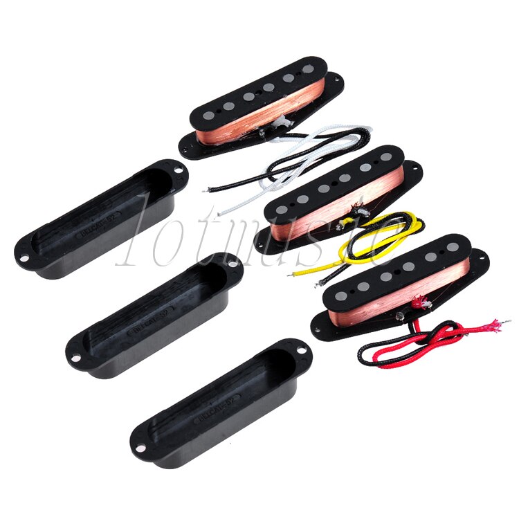 Set of Noiseless Black Pickup Alnico V Vintage Single Coil Pickup Belcat ROHS
